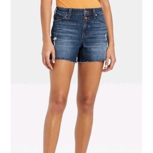Universal Thread High Rise Vintage Midi Jeans shorts Raw hem Size 24W